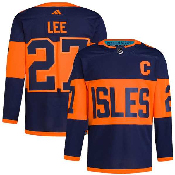 Mens New York Islanders #27 Anders Lee Navy 2024 Stadium Series Stitched Jersey Dzhi